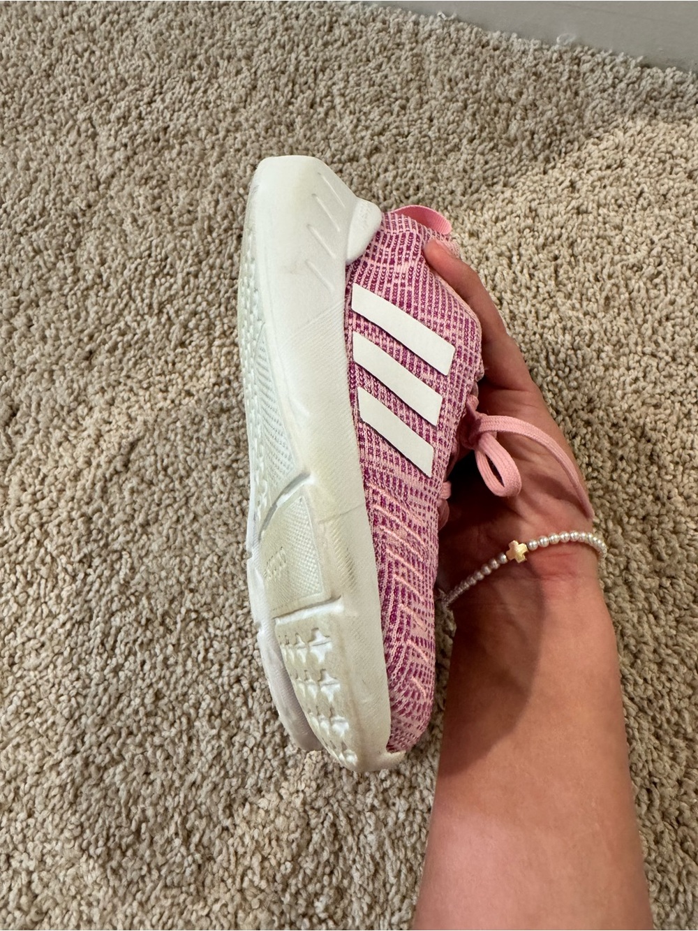 Adidas Originals Kids Pink Knit Sneakers Size 12K - Picture 9 of 11